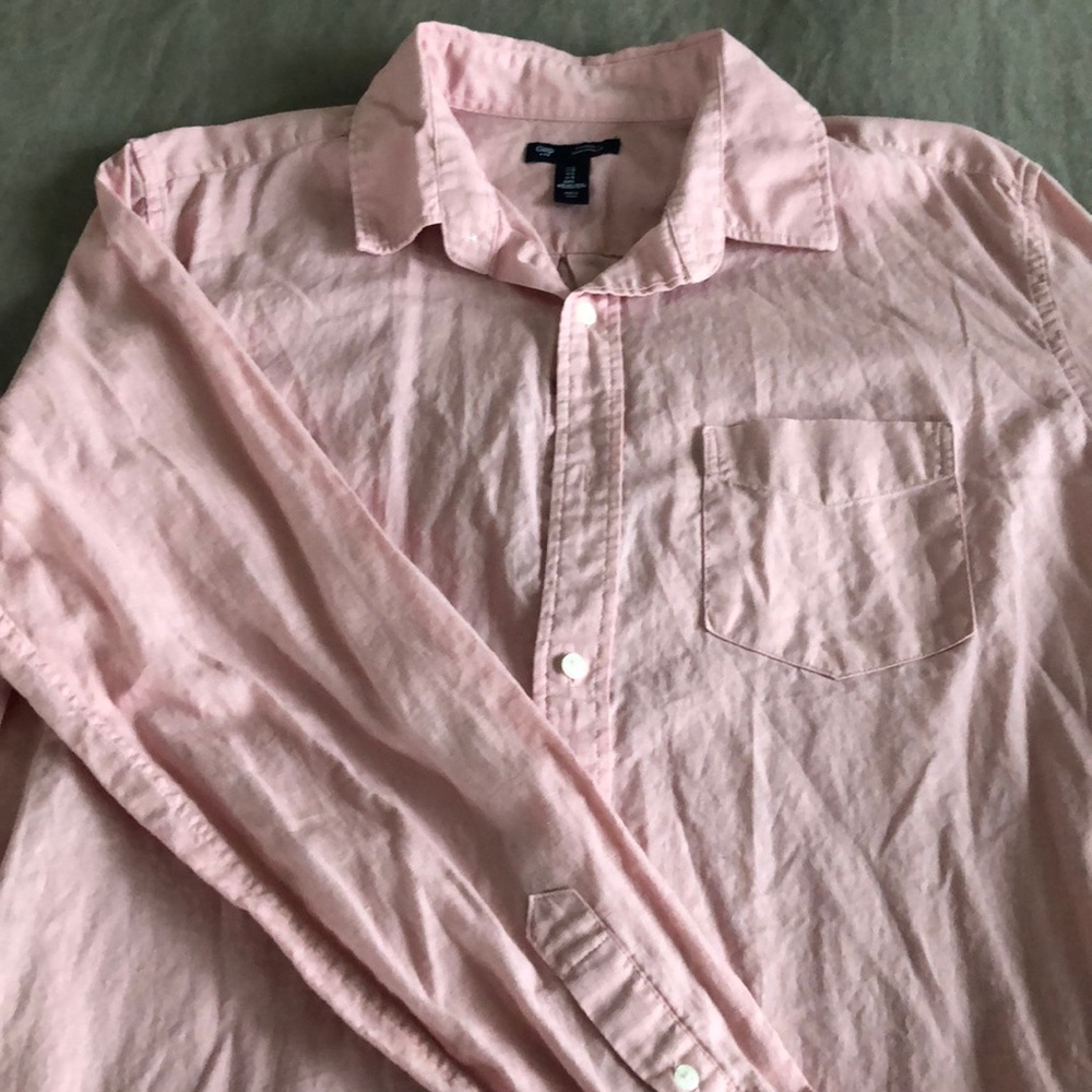 GAP Light Pink Long Sleeve Casual Button-Down Shirt